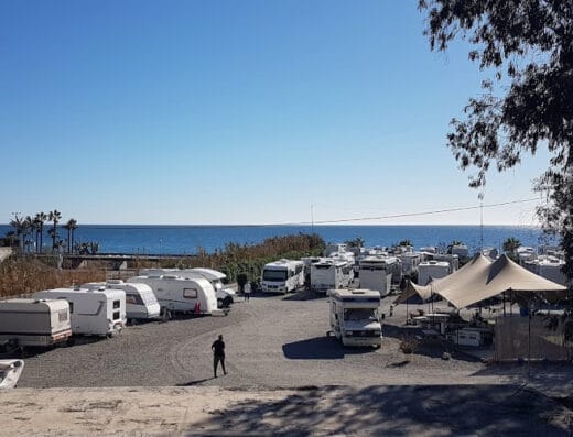 Área de autocaravanas en La Cala del Moral, Málaga