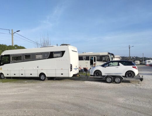 Área de autocaravanas en Foz do Arelho, Leiria, Portugal