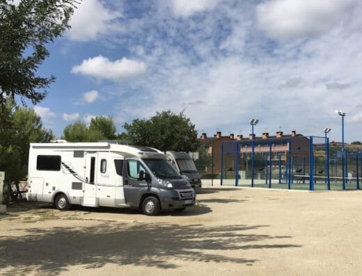 Área de autocaravanas en Santa Coloma de Queralt, Tarragona