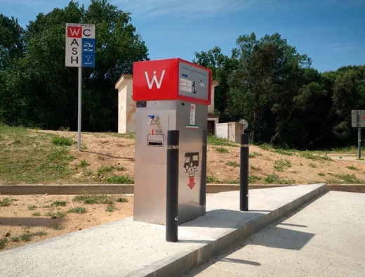 Área de autocaravanas en Santa Cristina d’Aro, Girona